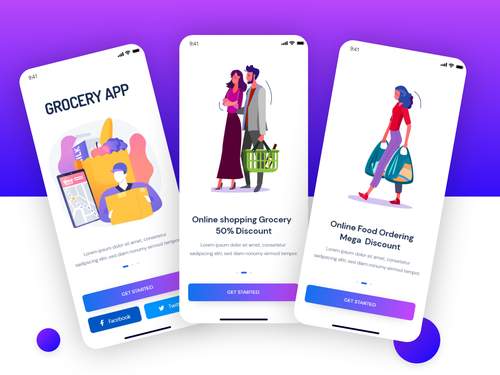 杂货APP iOS UIKIT 网上购物入职屏幕 - PNG派
