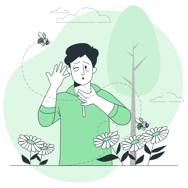 黄蜂过敏矢量svg插画 - PNG派