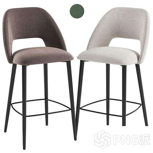 无靠背旋转靠背吧椅3D模型 - PNG派