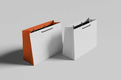高质量纸质礼品服装手提袋PS样机模板 - PNG派