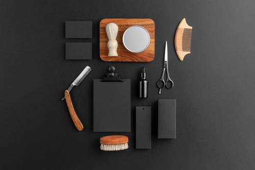 理发店品牌VI样机贴图PS模板 - PNG派