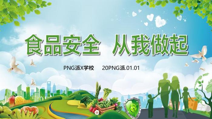 食品安全知识培训PPT模板 - PNG派
