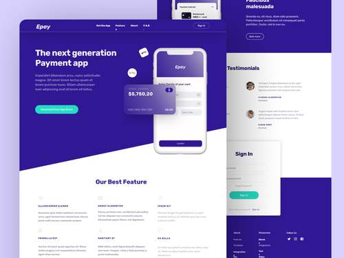 Epay 在线应用支付登录页面UI素材 - PNG派