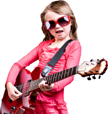 小孩子、儿童、弹吉他的小女孩 - PNG派