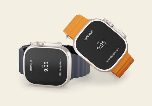苹果智能手表PS样机模板 - PNG派
