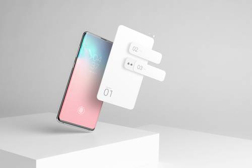 安卓手机界面突出悬浮展示PS样机模板 - PNG派