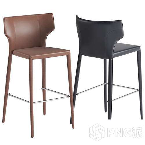 亚克力实木金属吧椅3D模型 - PNG派