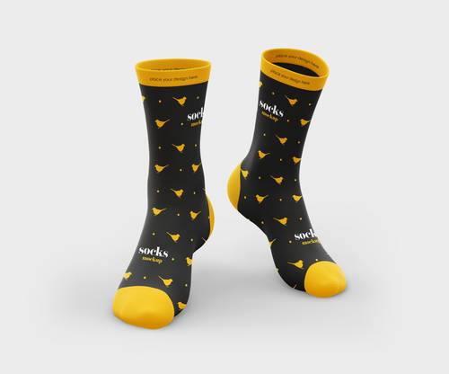 长筒棉袜展示效果PS样机模板 - PNG派