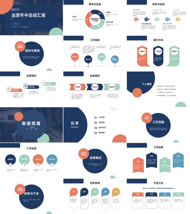 运营部主管总结公司PPT模板 - PNG派