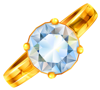 带钻石的金戒指 - PNG派