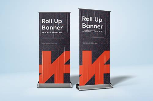 易拉宝、展架PS样机模板 - PNG派