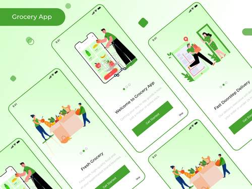 杂货店入职概念UI素材 - PNG派