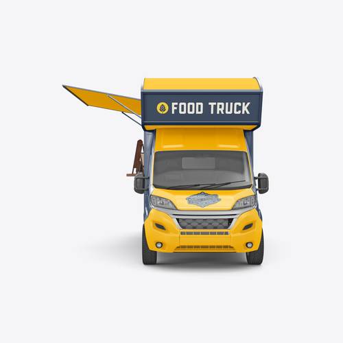 移动快餐车PS样机模板 - PNG派