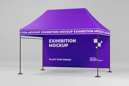 展会帐篷活动遮阳篷PS样机模板 - PNG派
