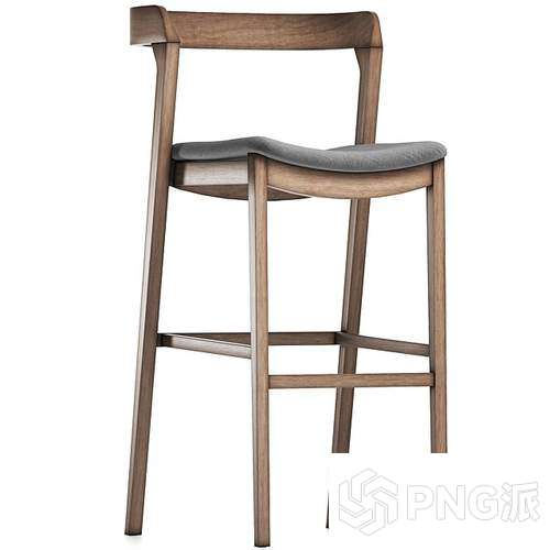 旋转靠背亚克力吧椅3D模型 - PNG派