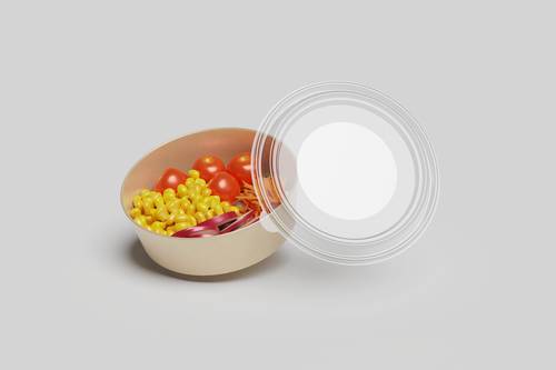 可密封的圆形食品保鲜盒PS样机模板 - PNG派