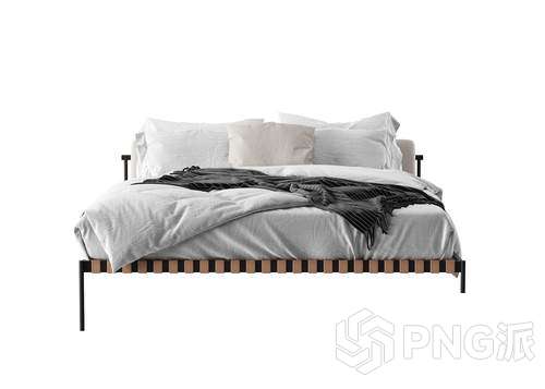 极简床3D模型 - PNG派