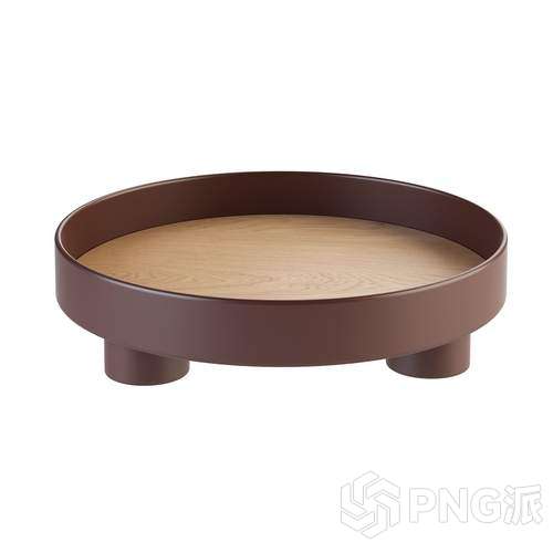 双材质椭圆托盘式边几3D模型 - PNG派