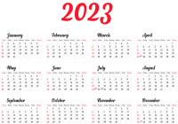 2023年日历 - PNG派