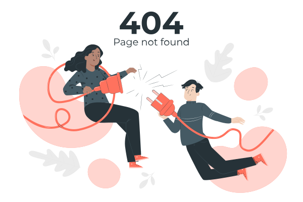 404连接插头的人员找不到错误页面矢量svg插画 - PNG派