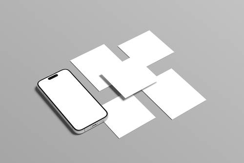 iPhone手机消息框浮动展示PS样机模板 - PNG派