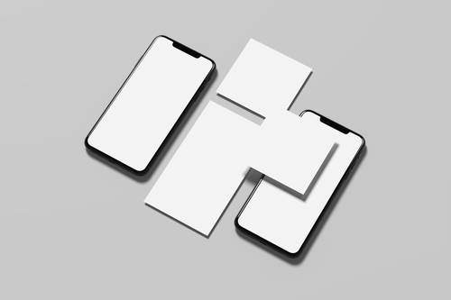 手机信息框层叠展示PS样机模板 - PNG派
