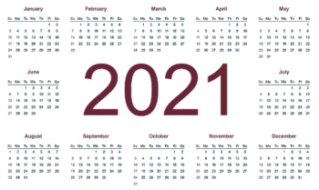2021年日历 - PNG派