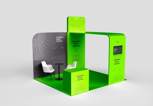 室内外展览展位PS样机模板 - PNG派