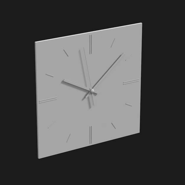 正方形时钟3D模型 - PNG派