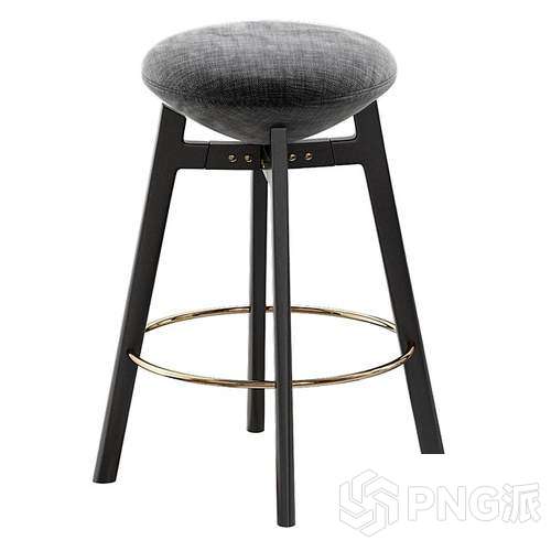 无靠背布艺个性吧椅3D模型 - PNG派