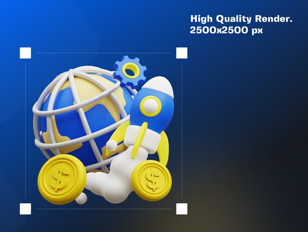 商业金融数据图表图标3D插画素材包 - PNG派