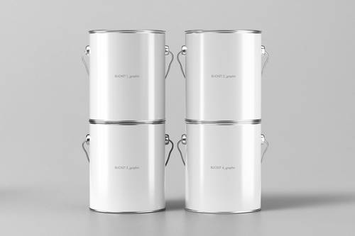 不锈钢油漆桶PS样机模板 - PNG派