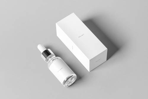 滴管瓶和包装盒PS样机模板 - PNG派