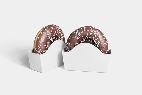 甜甜圈包装纸盒PS样机模板 - PNG派