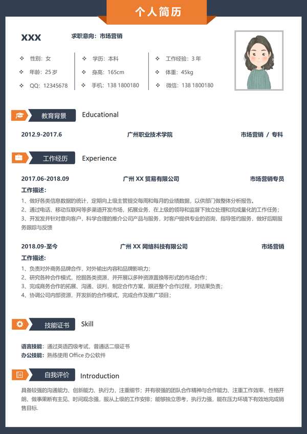 房地产销售专员word简历模板免费下载 - PNG派