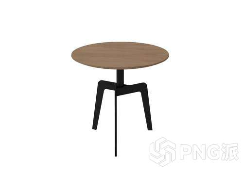 木质面异形腿圆边几3D模型 - PNG派