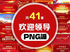 41套热烈欢迎领导欢迎仪式PPT模板打包合集 - PNG派