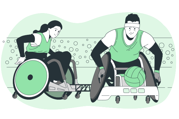 轮椅橄榄球svg插画 - PNG派