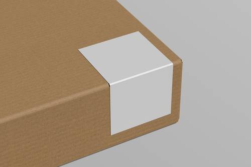 牛皮纸包装盒局部带贴纸PS样机模板 - PNG派