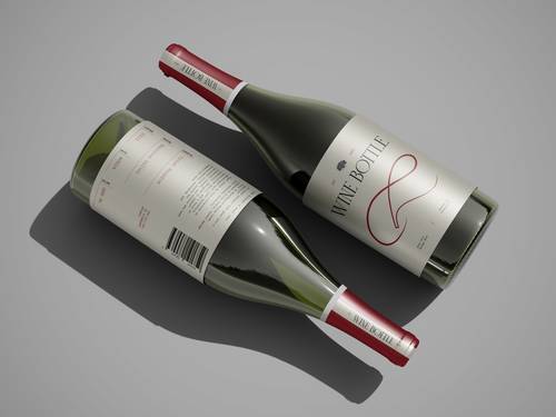 葡萄酒瓶子PS样机模板 - PNG派