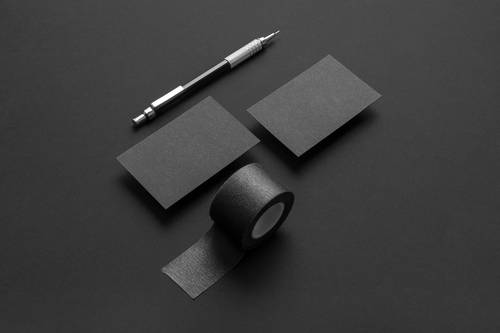 黑色系品牌VI样机展示PS模板 - PNG派