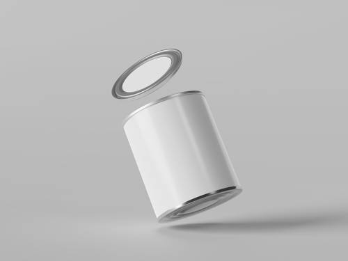 圆柱形金属锡罐包装PS样机模板 - PNG派