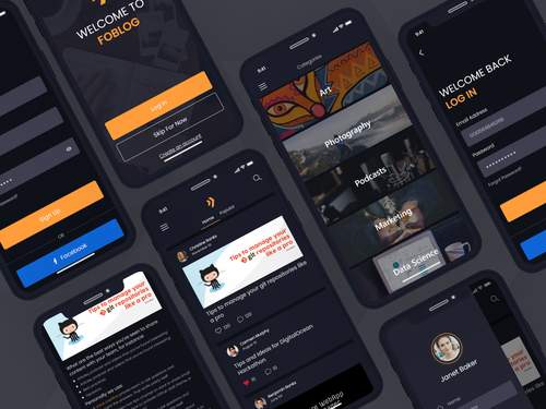 Foblog 新闻与博客应用UI素材 - PNG派