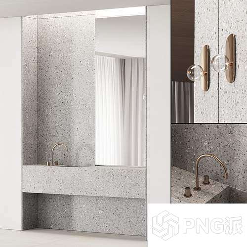 现代浴缸洗手池3D模型 - PNG派