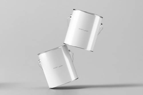 不锈钢油漆桶PS样机模板 - PNG派