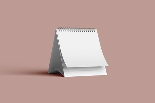 正方形翻页桌历PS样机模板 - PNG派