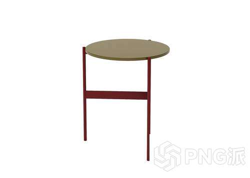 撞色金属框架圆边几3D模型 - PNG派