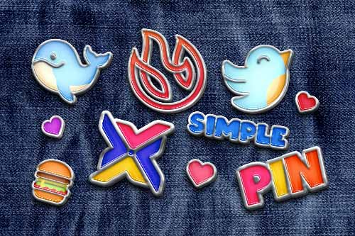 珐琅徽章胸针PS样机模板 - PNG派