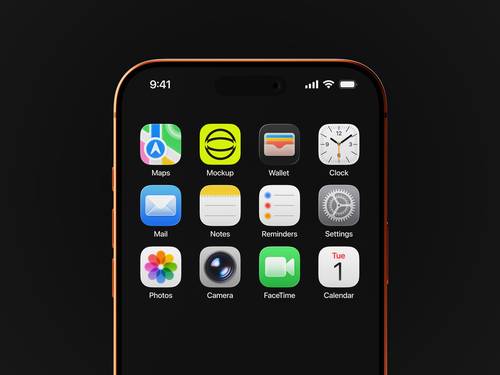 手机界面局部特写APP图标展示PS样机模板 - PNG派