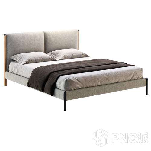 简约床3D模型 - PNG派